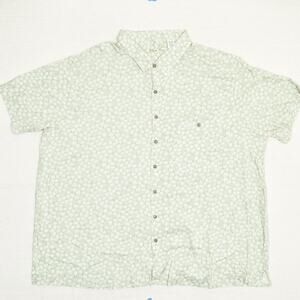 Batik Bay Men's Button Down Shirt Short Sleeve Rayon Green Size 4XB Hawaiian